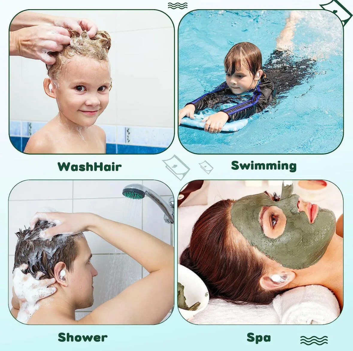 120 Pieces Ear Covers Waterproof for Baby