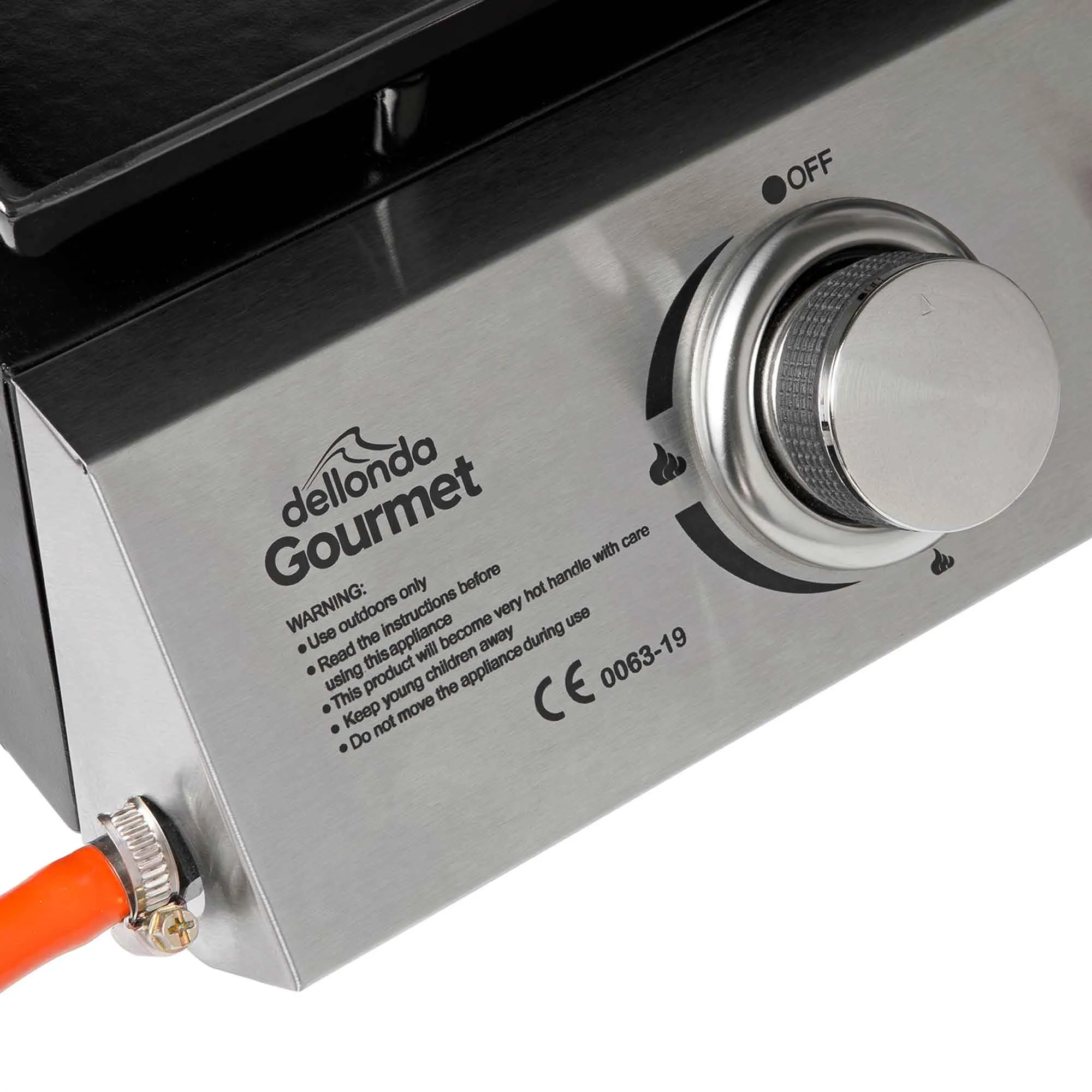 2 Burner Portable Gas Plancha 5kW BBQ Griddle, Stainless Steel - DG21