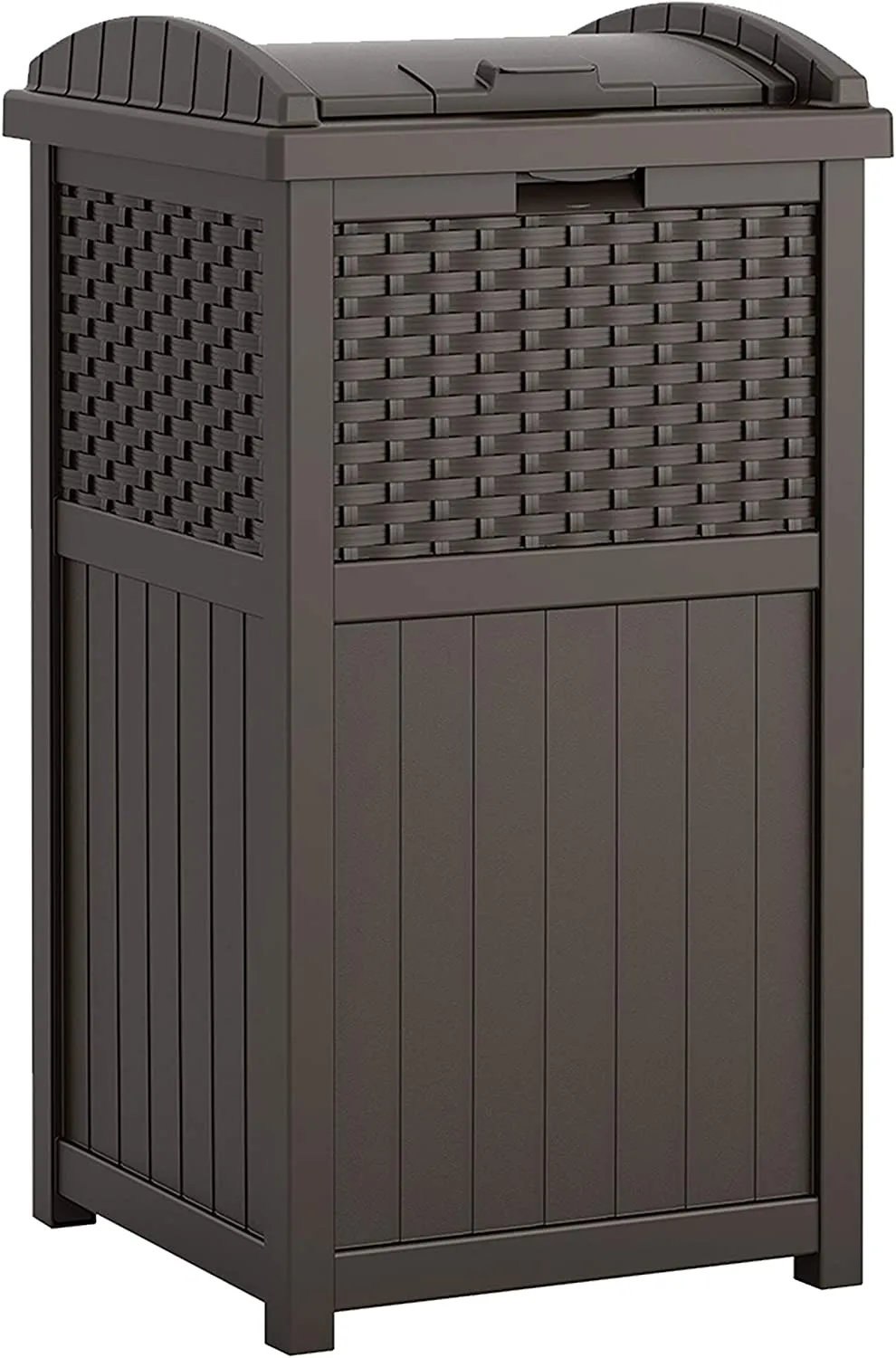 33 Gallon Hideaway Can Resin Outdoor Trash with Lid Use