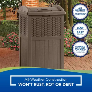33 Gallon Hideaway Can Resin Outdoor Trash with Lid Use