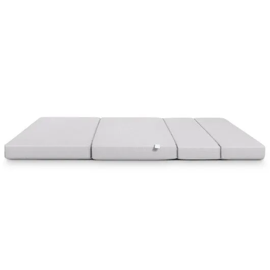 4 Inch Folding Sofa Bed Foam Mattress with Handles-Twin XL