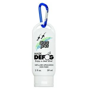 500 PSI 2 fl. oz. Mask defog Sport Bottle with Carabineer (with imprint)