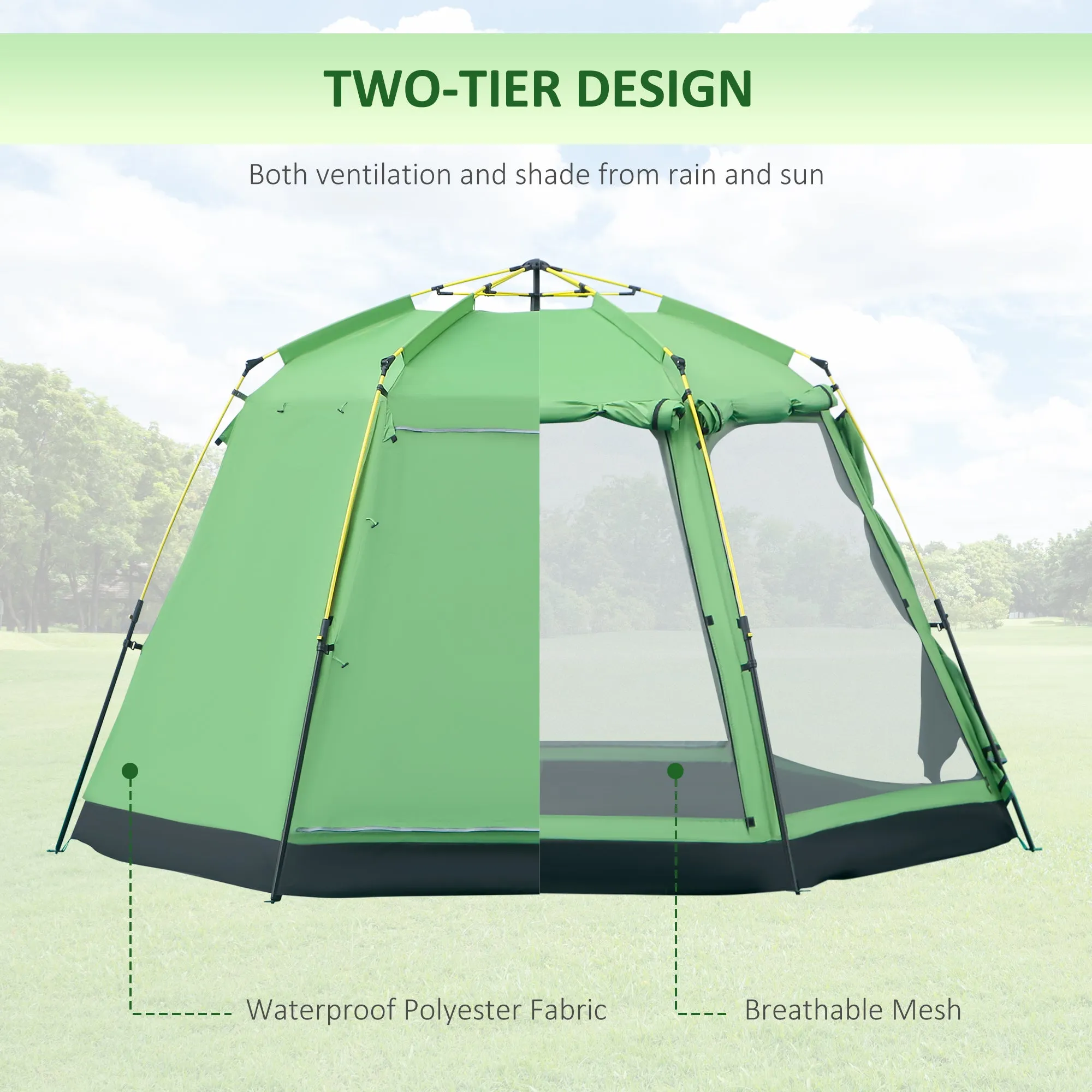 6 Person Pop Up Camping Tent