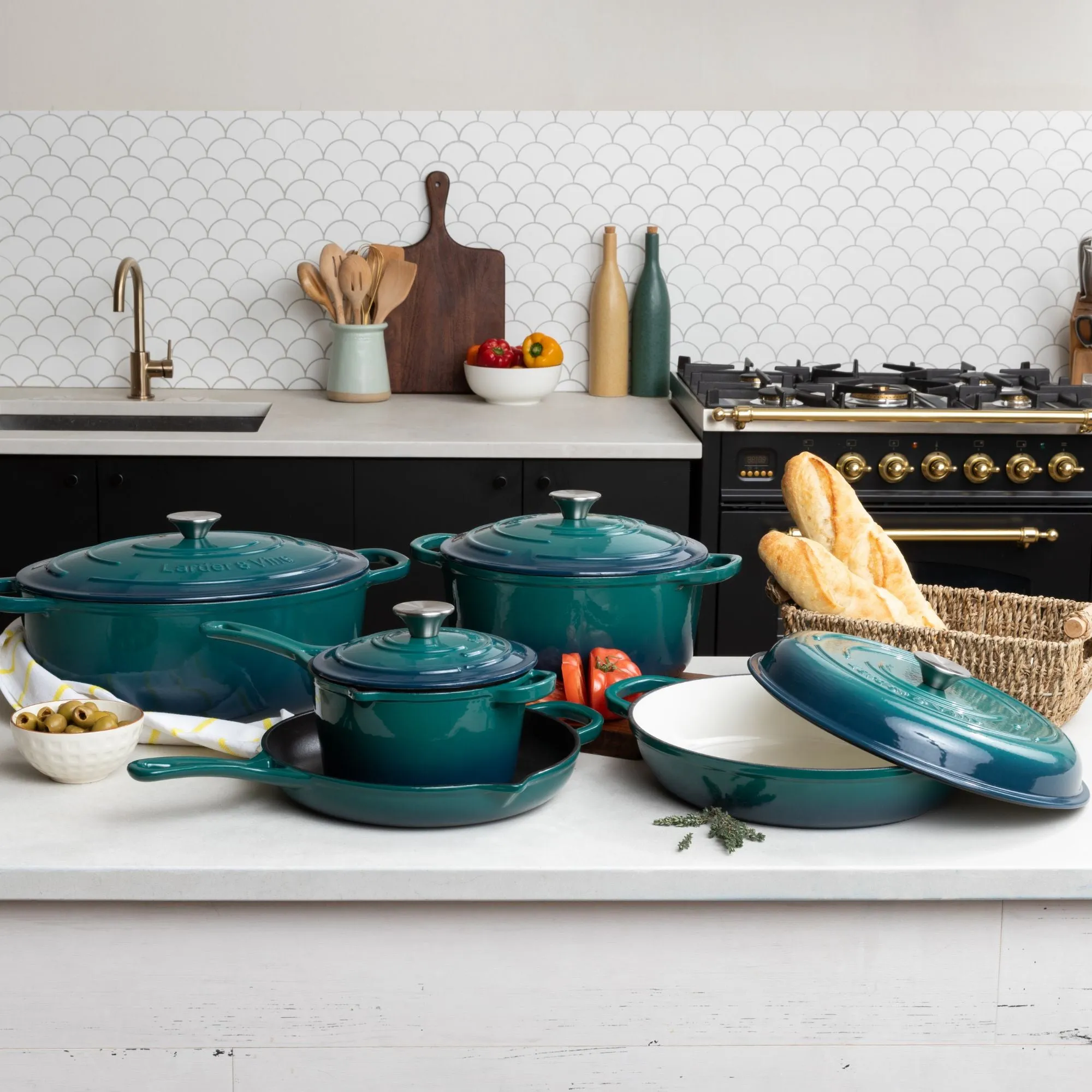 9-Piece Complete Enameled Cast Iron Set