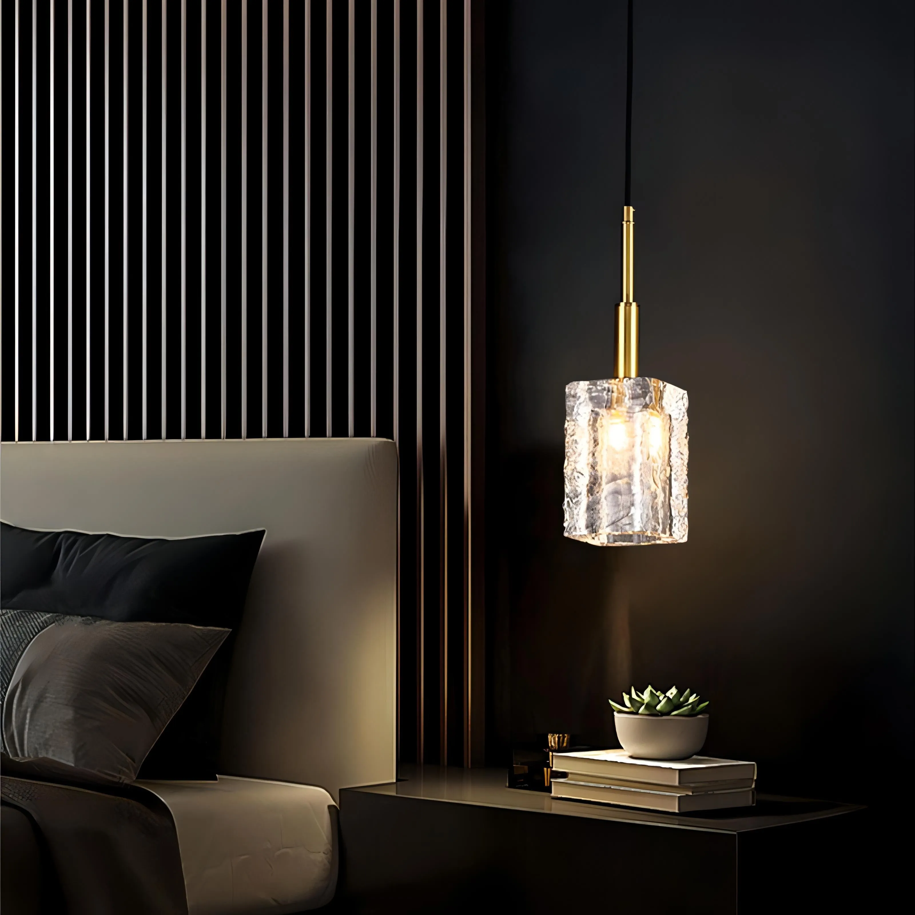 Aarav - Gold Glass Hanging Pendant Ceiling Light
