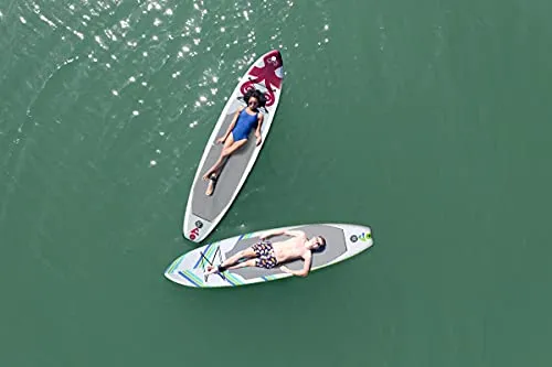 abrazo Inflatable Stand Up Paddle Board – Durable, Thick and Slip Resistant Inflatable Paddle Board with SUP Accessories, Includes Patch Repair Kit, Hand Pump, Ankle Cuff and Leash, and SUP Carry Bag