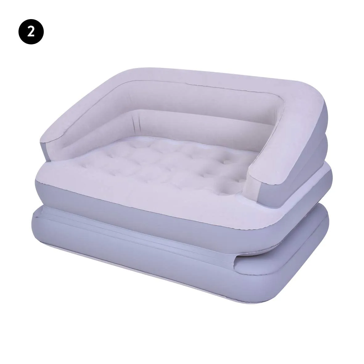 Avenli 88170 5-in-1 Inflatable Flocked Sofa Bed/Grey/Easy to Inflate/Ideal for Camping, Festivals or Spare Bed