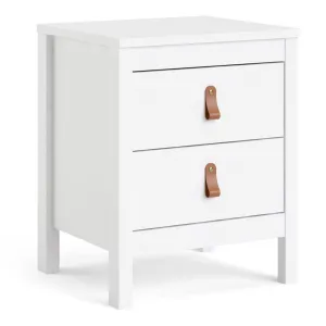 Barcelona Bedside Table 2 drawers in White