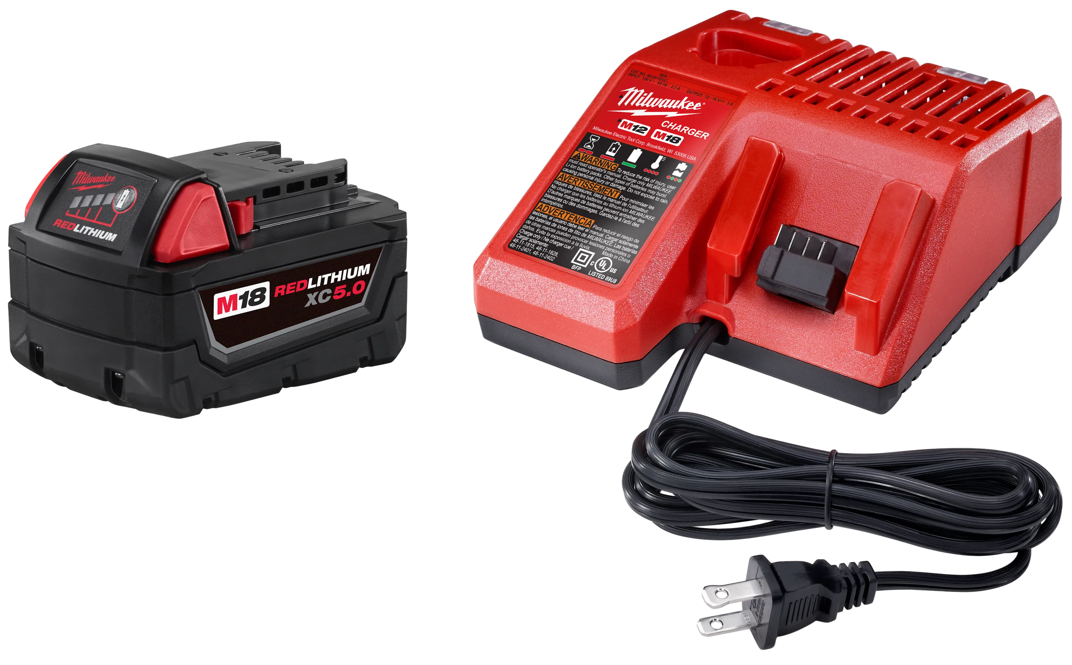 Battery Charger Kit - Milwaukee M18™ REDLITHIUM™ XC5.0, 48-59-1850