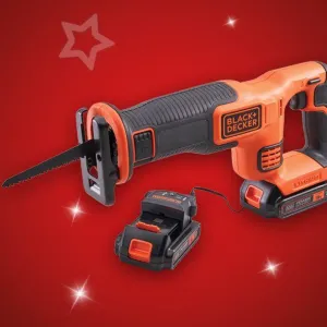 Black & Decker 18V Reciprocating Saw with 1 x 1.5Ah Li-Ion Battery