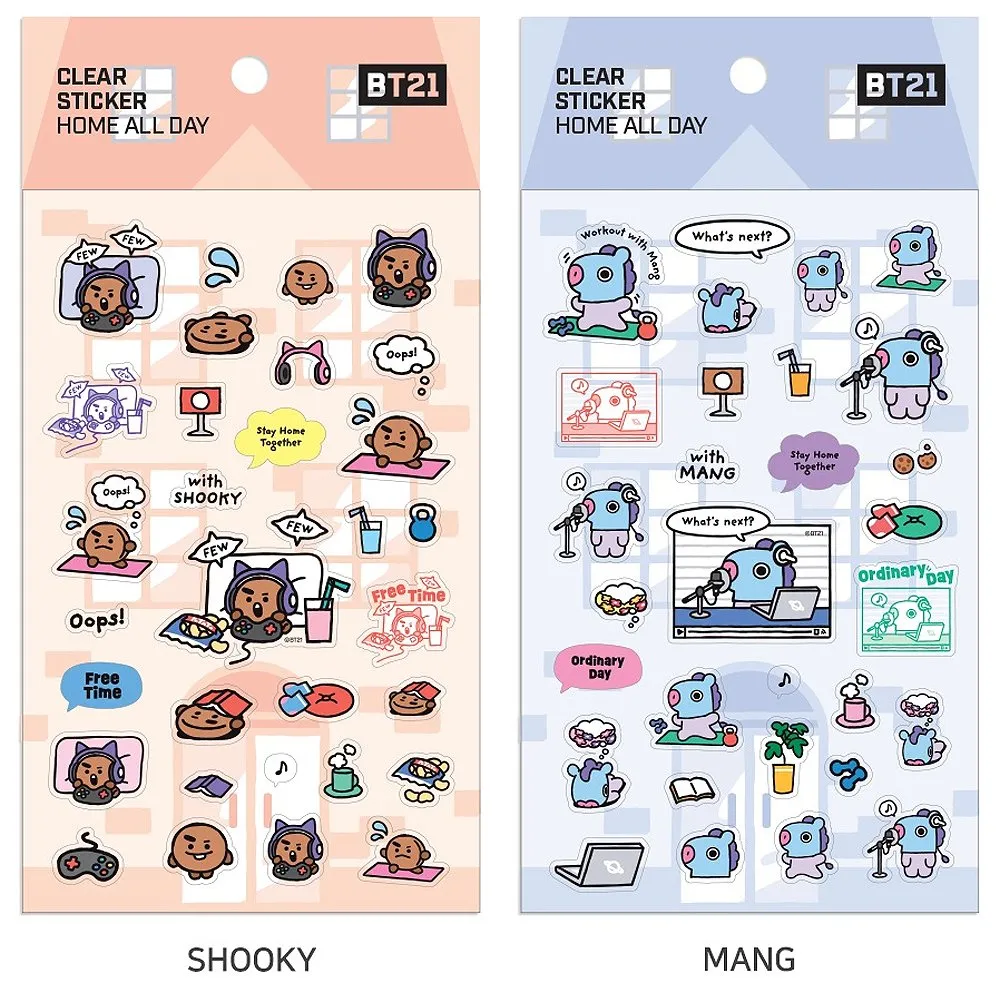 BT21 Clear Sticker Sheet : Home All Day
