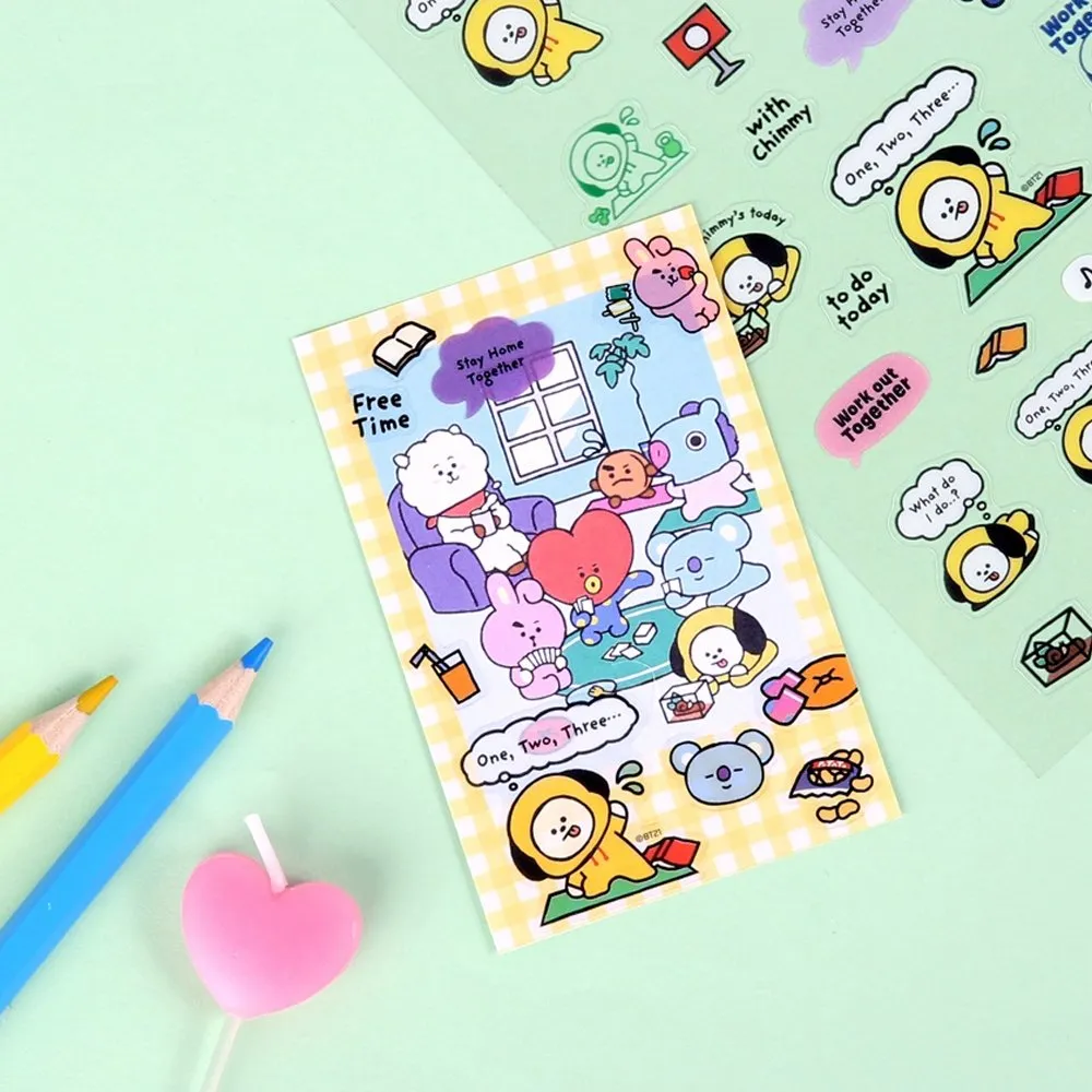 BT21 Clear Sticker Sheet : Home All Day