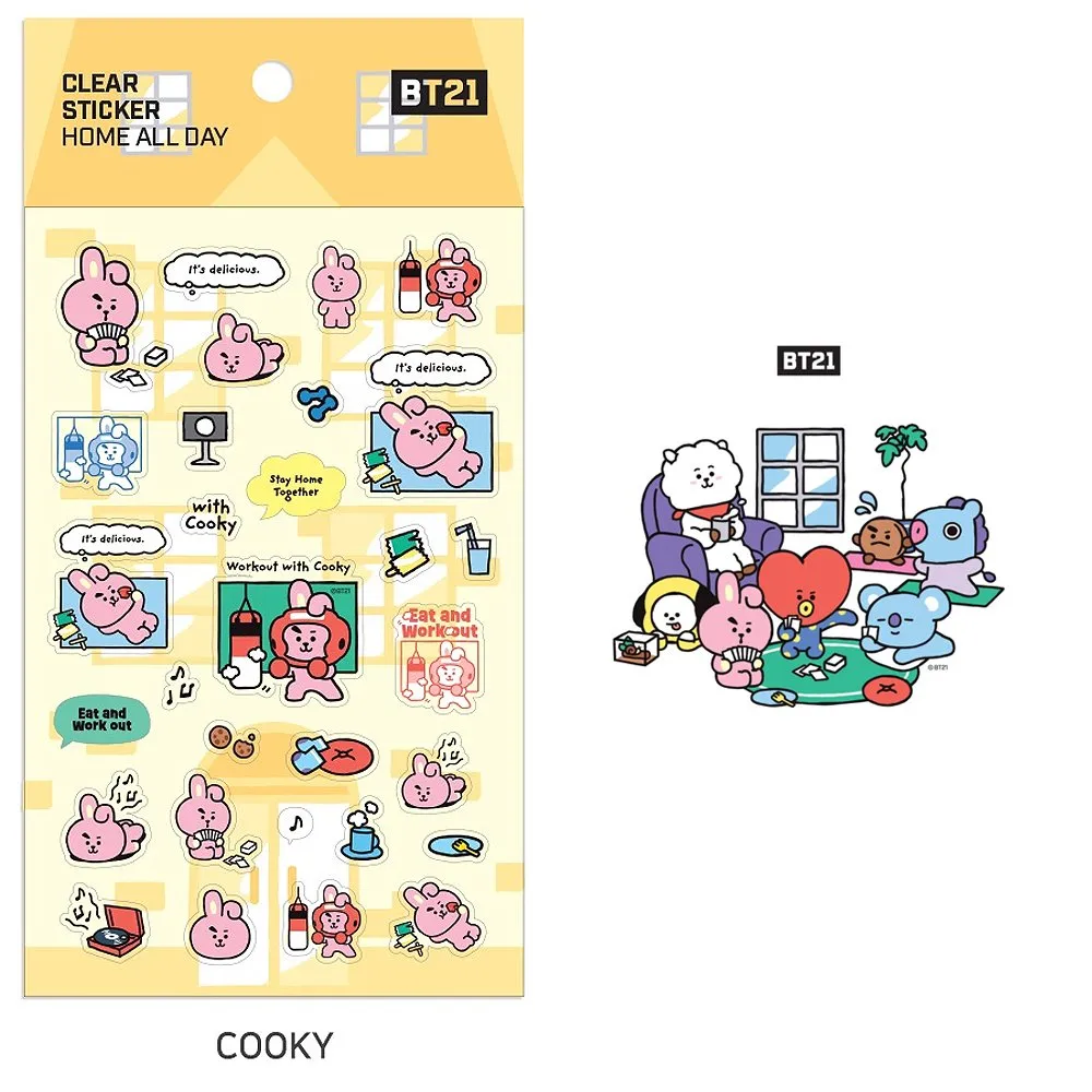BT21 Clear Sticker Sheet : Home All Day