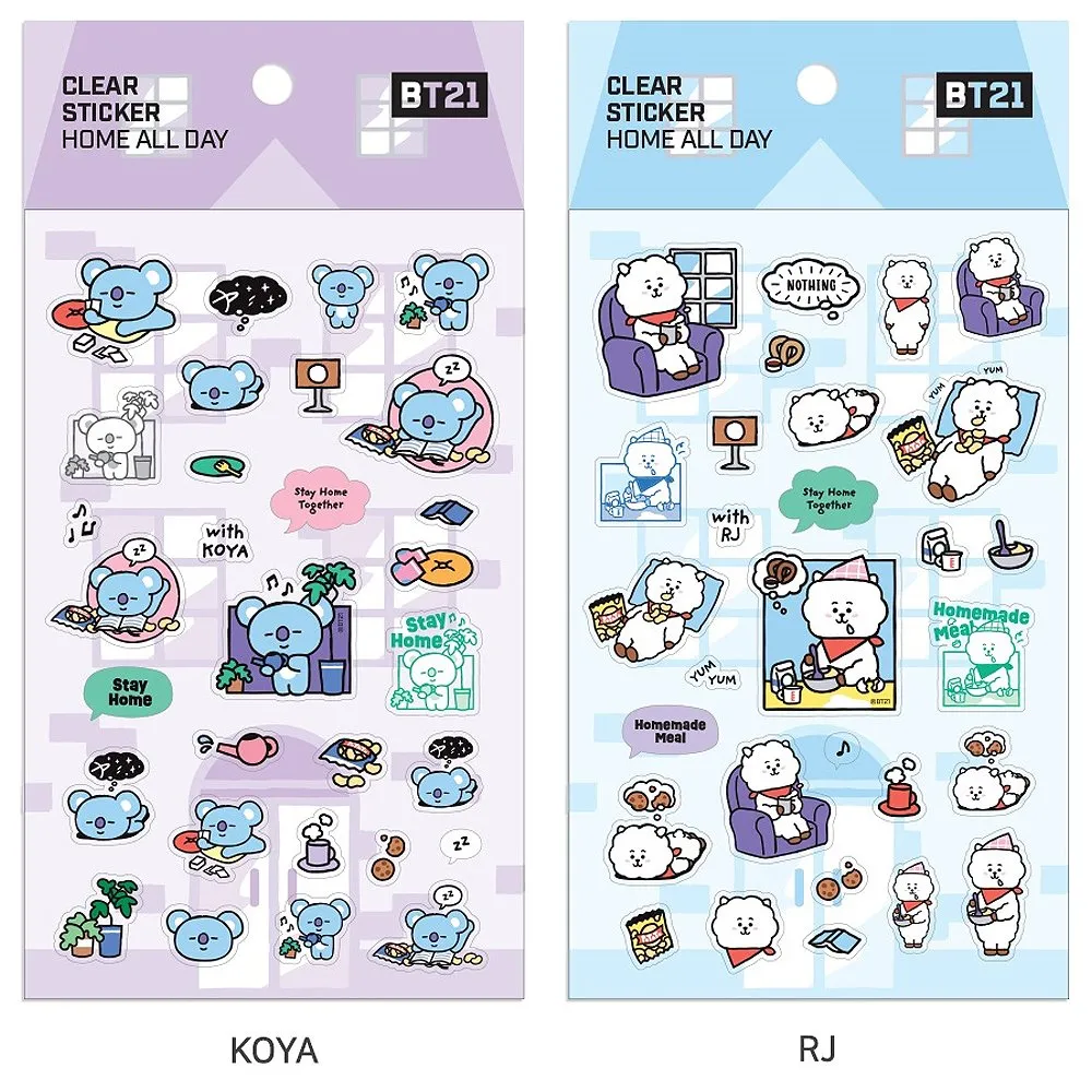 BT21 Clear Sticker Sheet : Home All Day