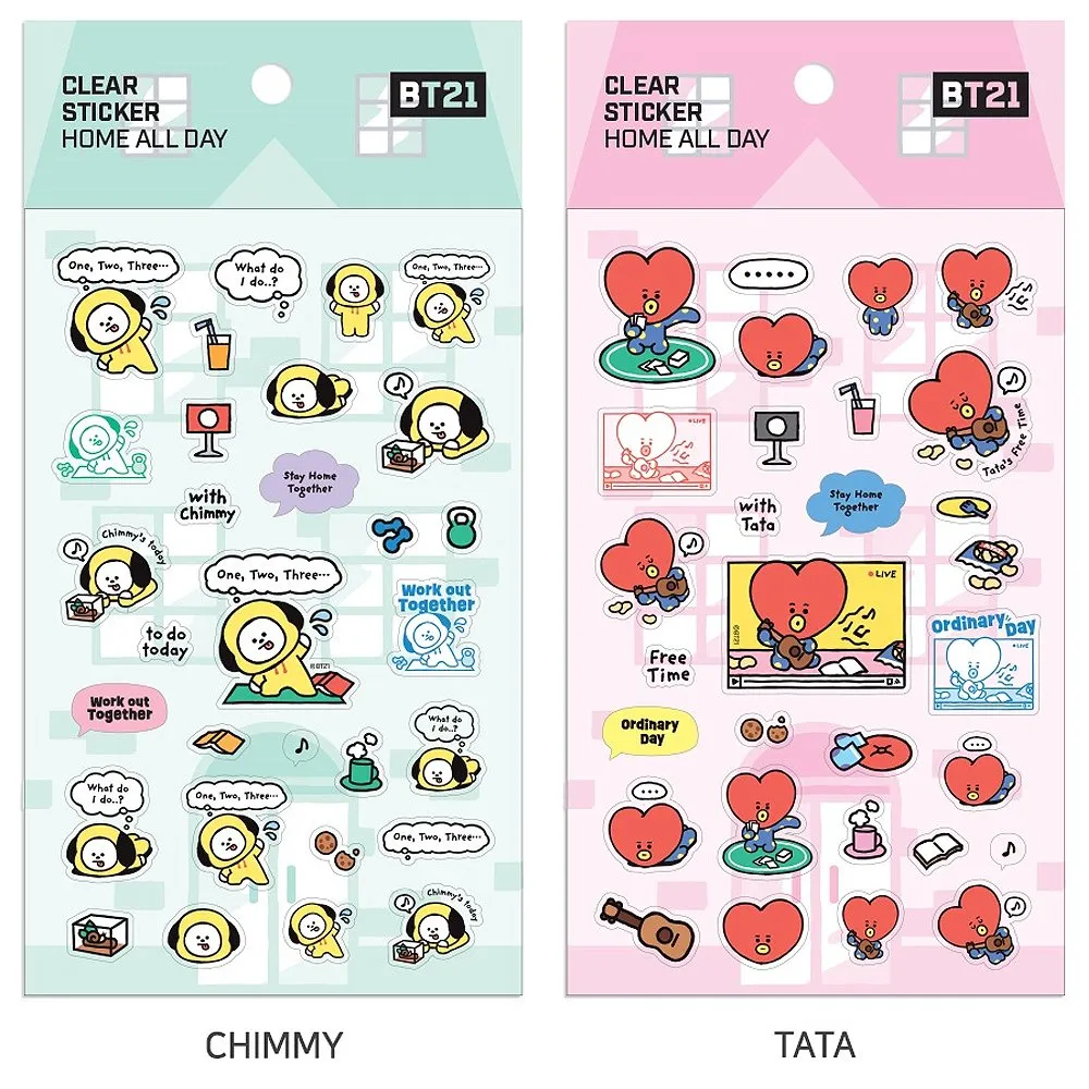 BT21 Clear Sticker Sheet : Home All Day