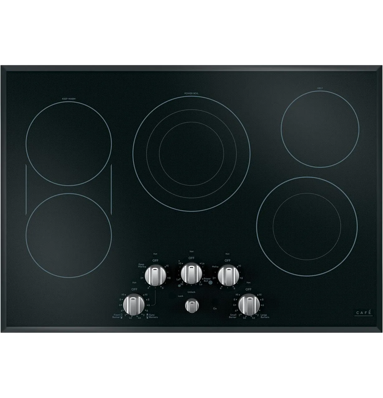 Cafe CXCE1HKPMSS Caf(eback)™ 5 Electric Cooktop Knobs - Brushed Stainless