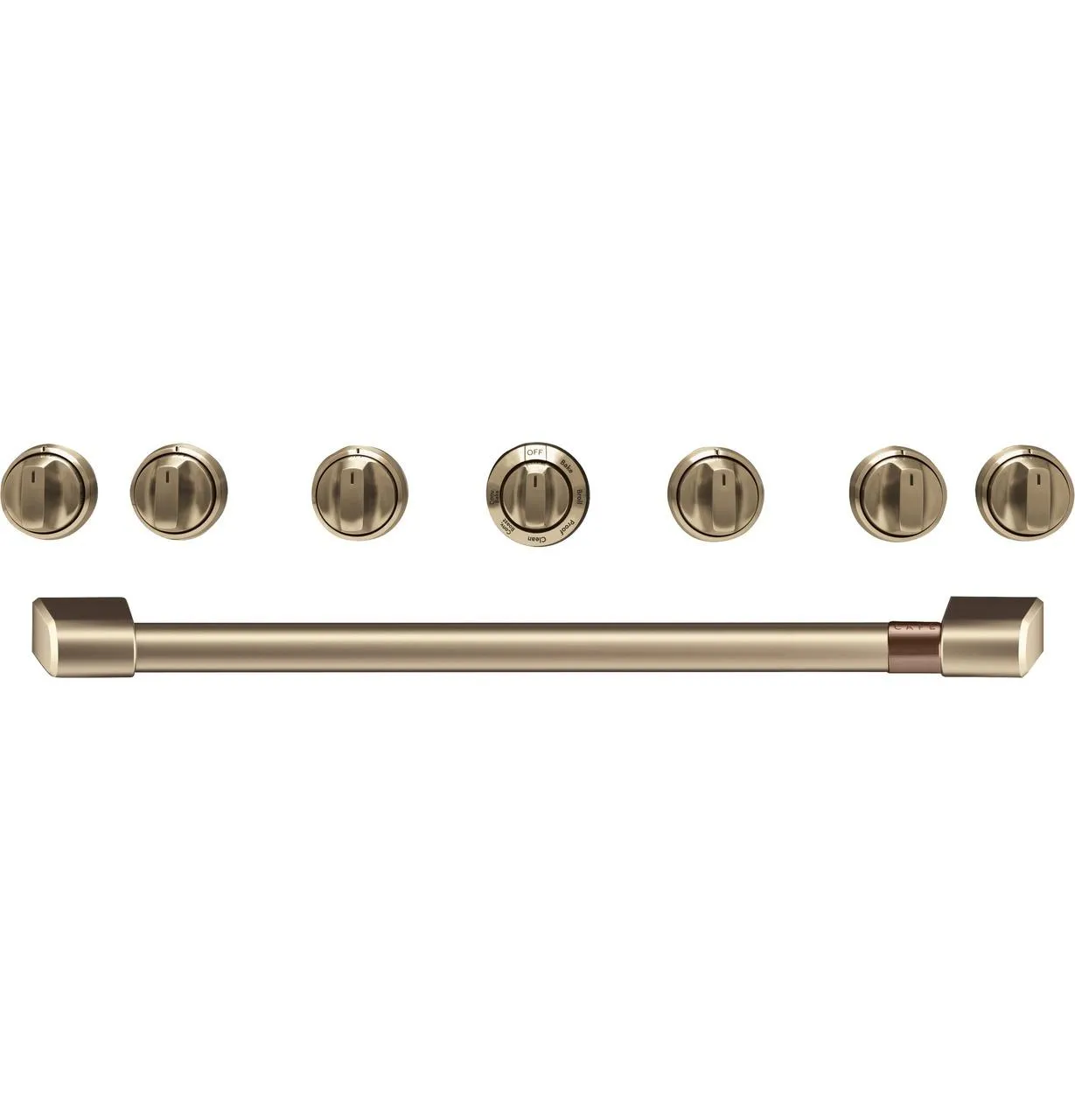 Cafe CXPR6HKPMBZ Caf(eback)™ 36" Brushed Bronze Handle & Knob Set for Pro Range and Rangetop