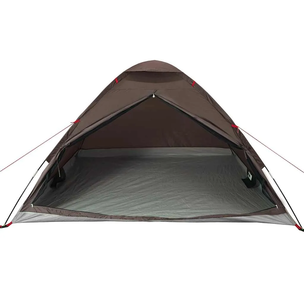 Camping Tent Dome 4-Person Brown Waterproof