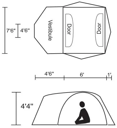 Chinook Whirlwind 3 Person 3-Season Tents with Fibreglass Poles