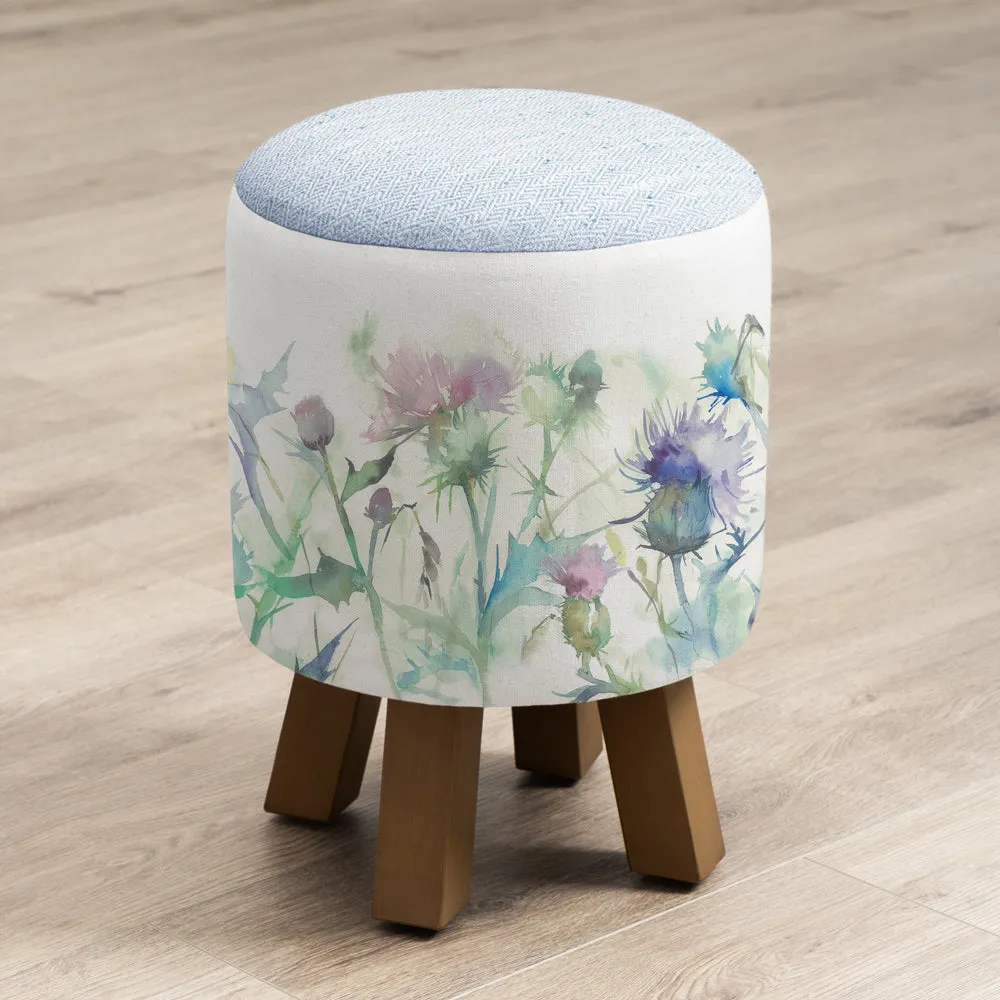 Cirsium Monty Round Footstool Damson