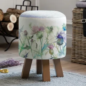 Cirsium Monty Round Footstool Damson