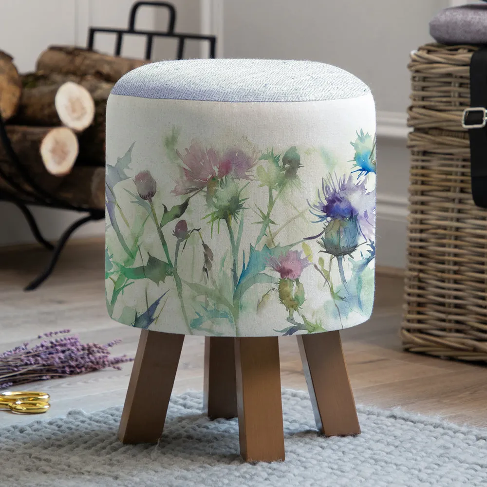 Cirsium Monty Round Footstool Damson