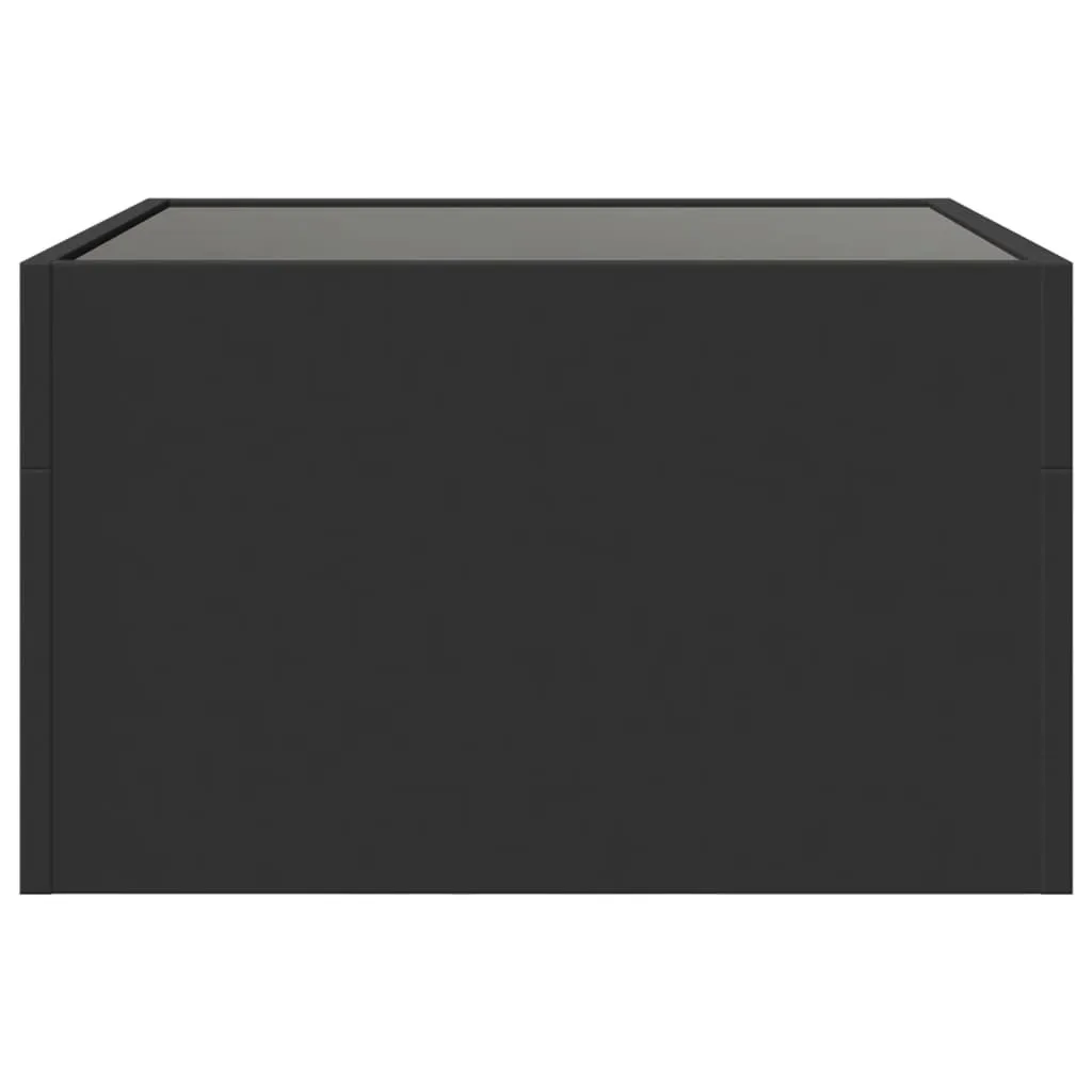Coffee Table with Infinity LED Black 50x50x30 cm