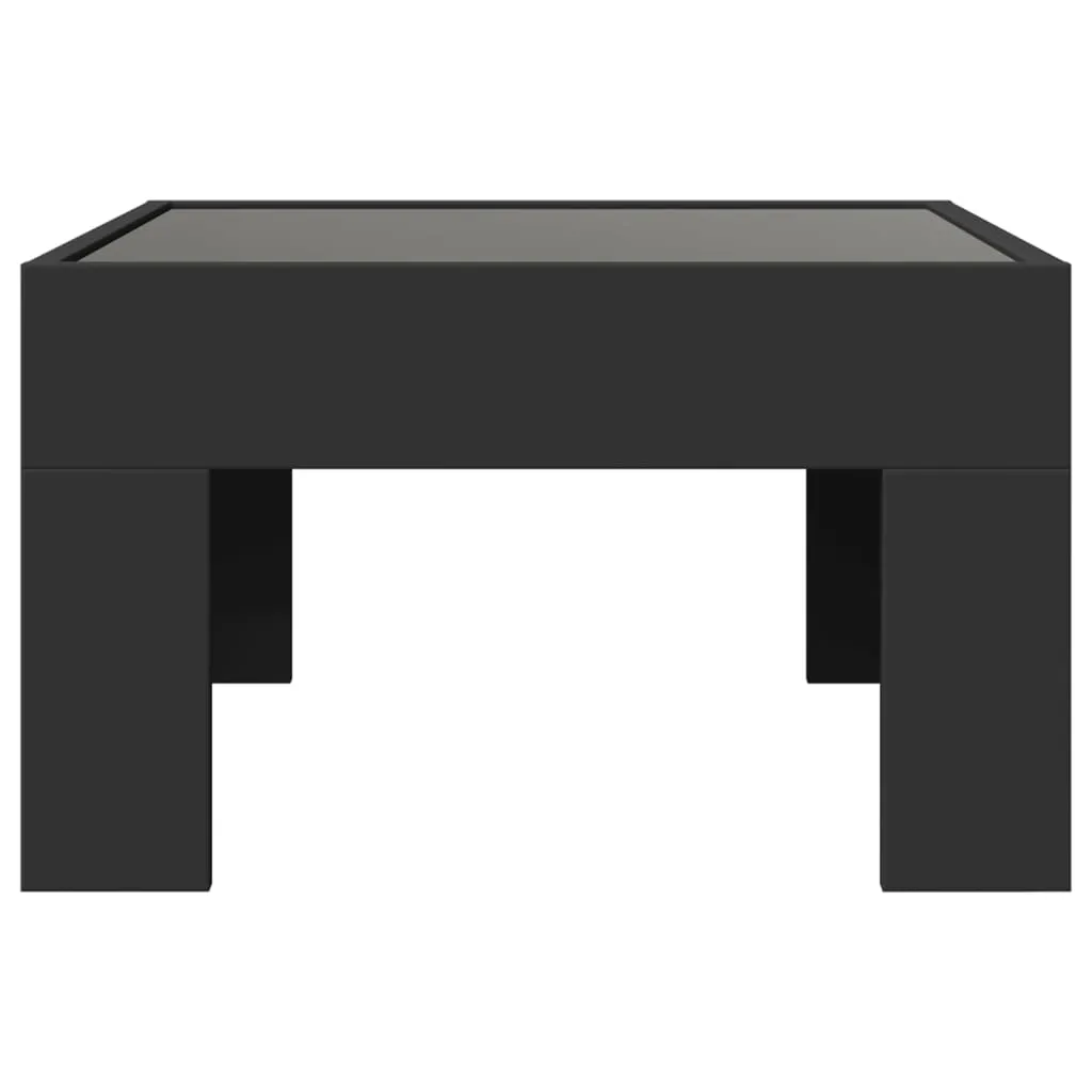 Coffee Table with Infinity LED Black 50x50x30 cm