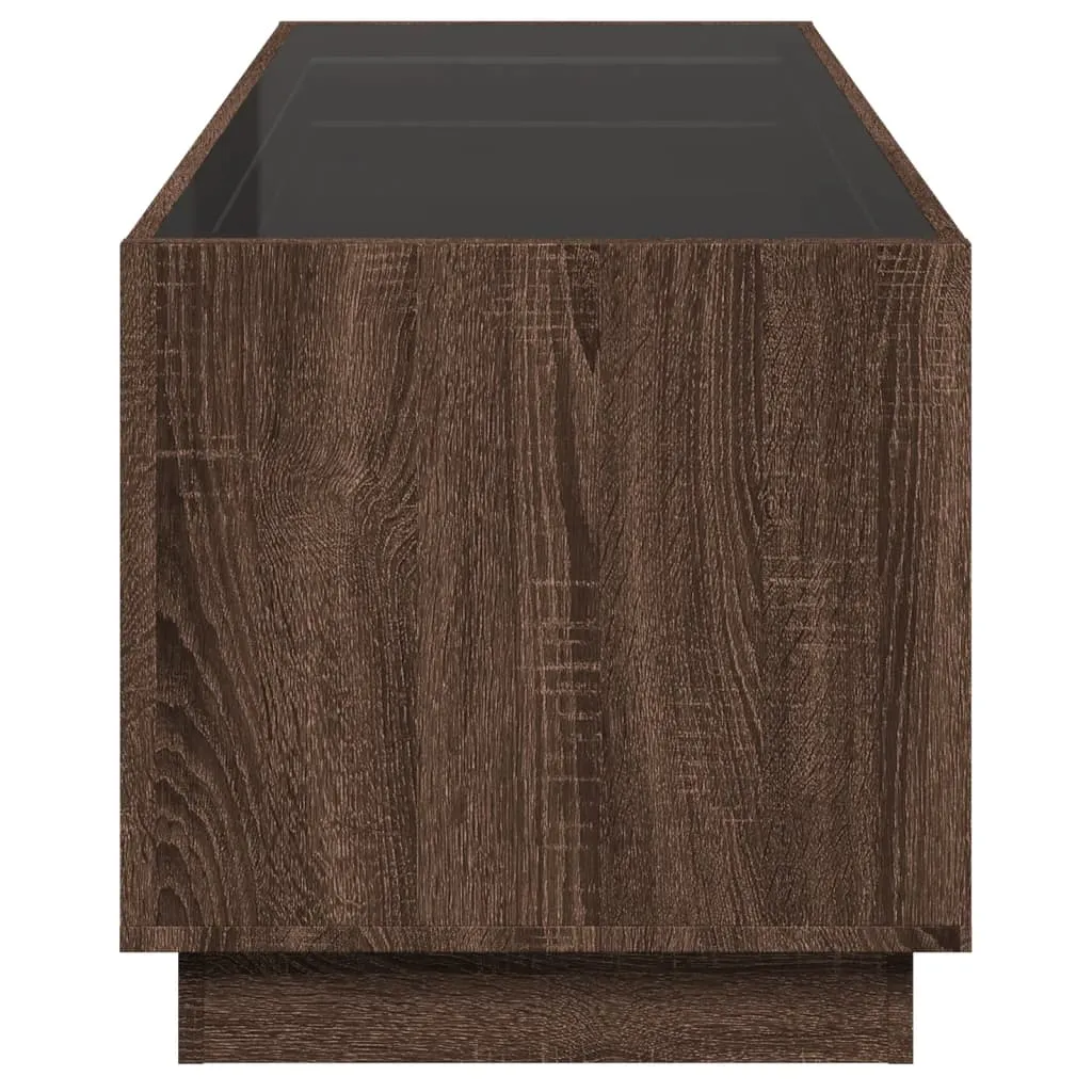 Coffee Table with Infinity LED Brown Oak 90x50x50 cm