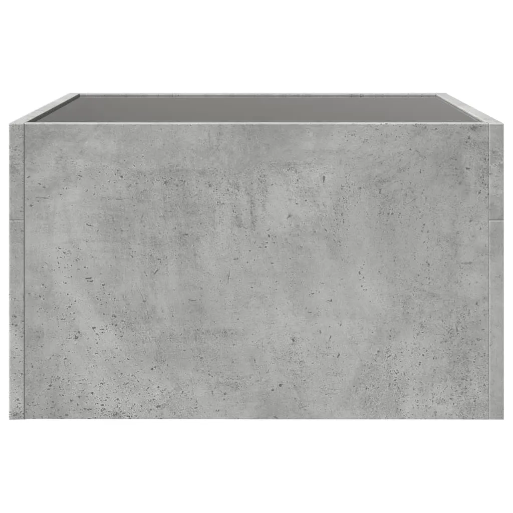 Coffee Table with Infinity LED Concrete Grey 50x50x30 cm