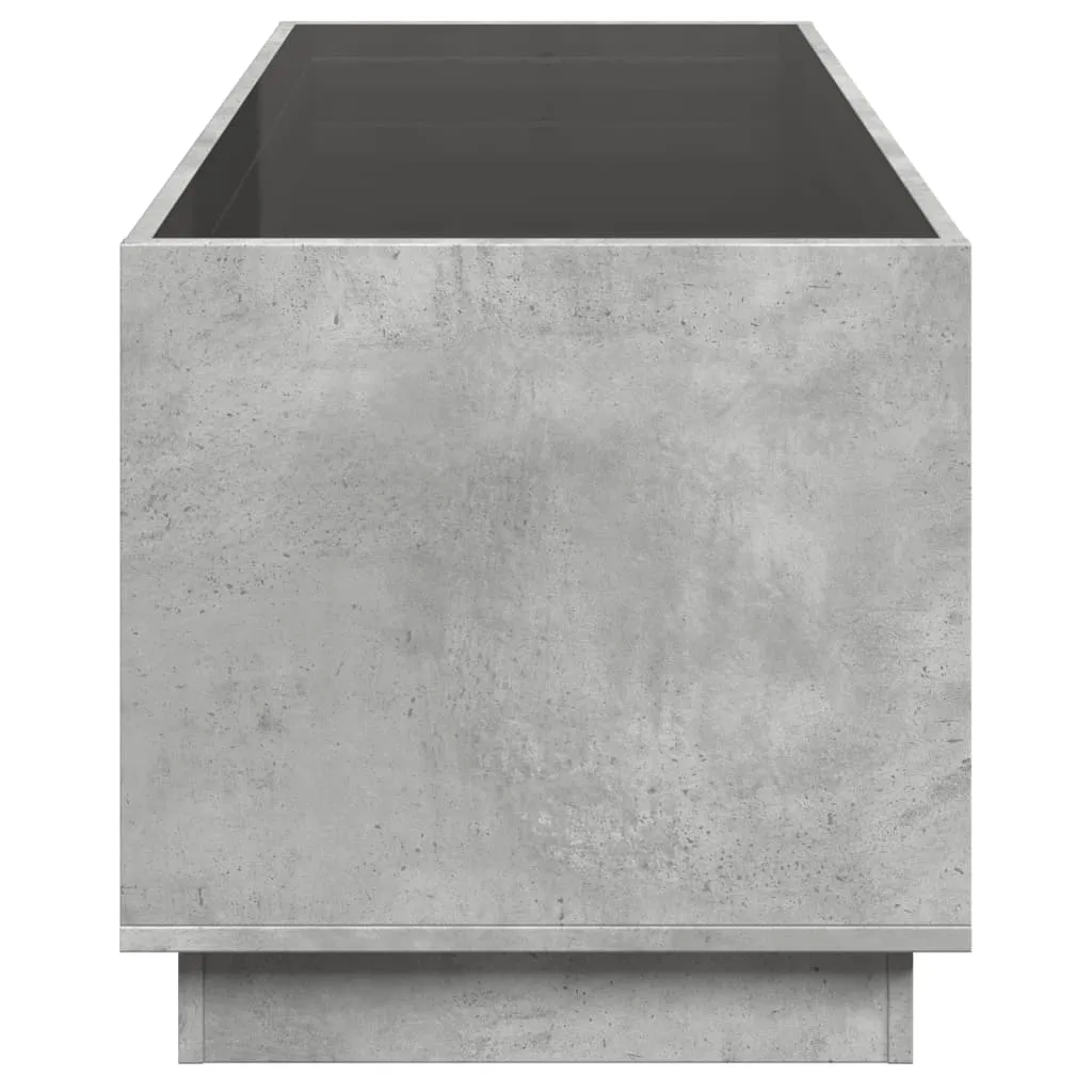 Coffee Table with Infinity LED Concrete Grey 90x50x50 cm