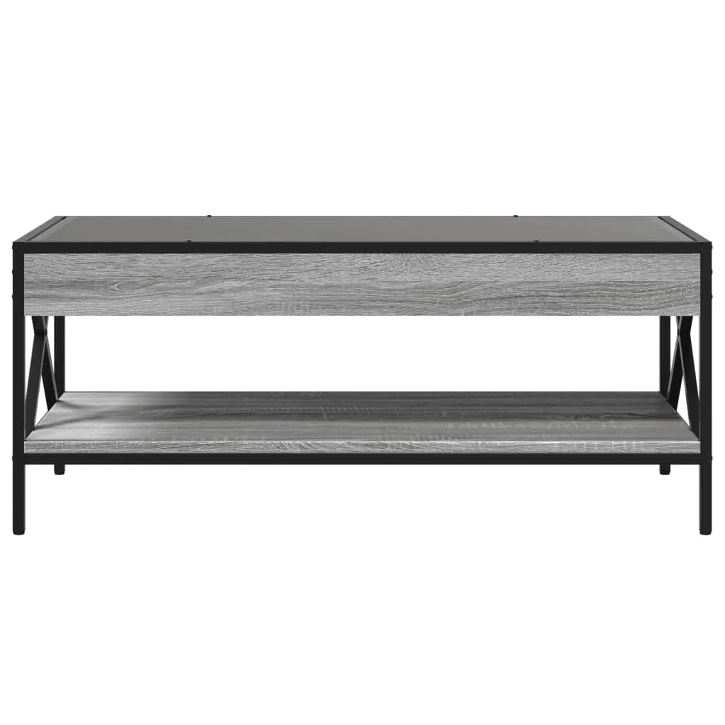 Coffee Table with Infinity LED Grey Sonoma 90x50x38 cm