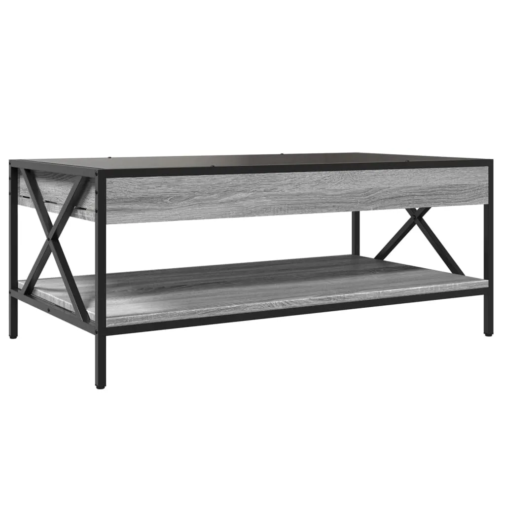 Coffee Table with Infinity LED Grey Sonoma 90x50x38 cm