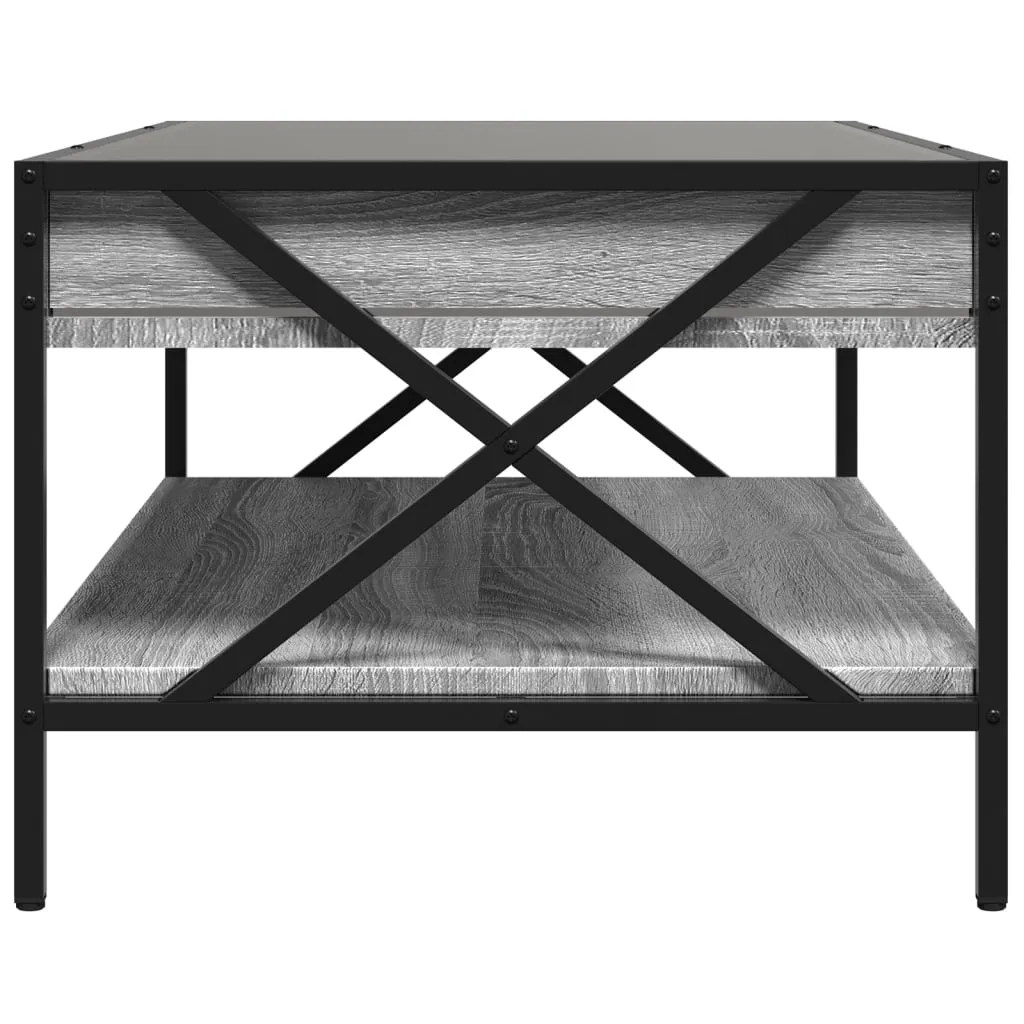 Coffee Table with Infinity LED Grey Sonoma 90x50x38 cm