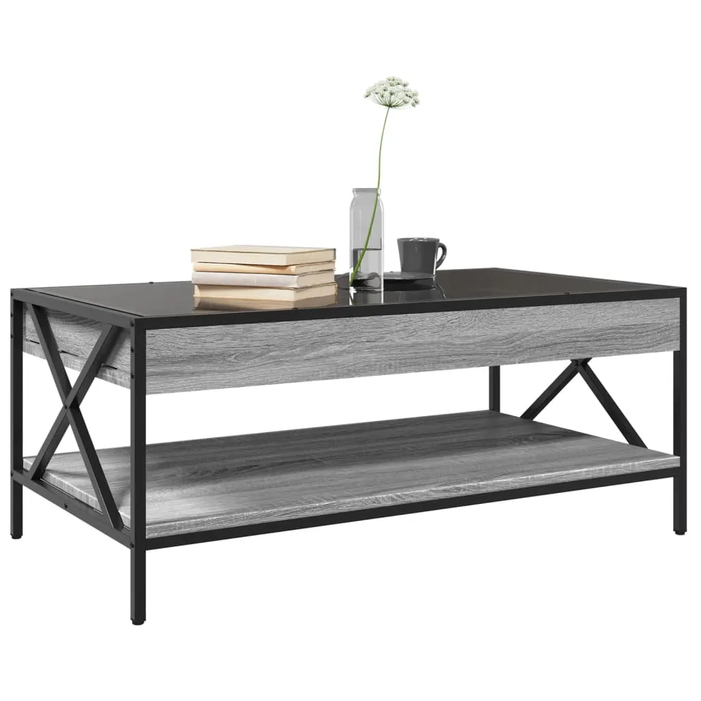 Coffee Table with Infinity LED Grey Sonoma 90x50x38 cm