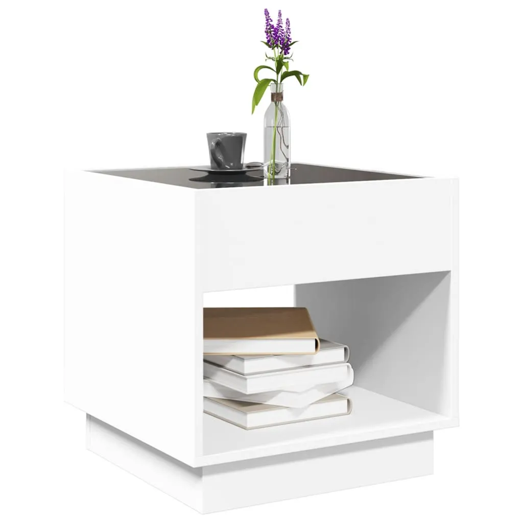 Coffee Table with Infinity LED White 50x50x50 cm