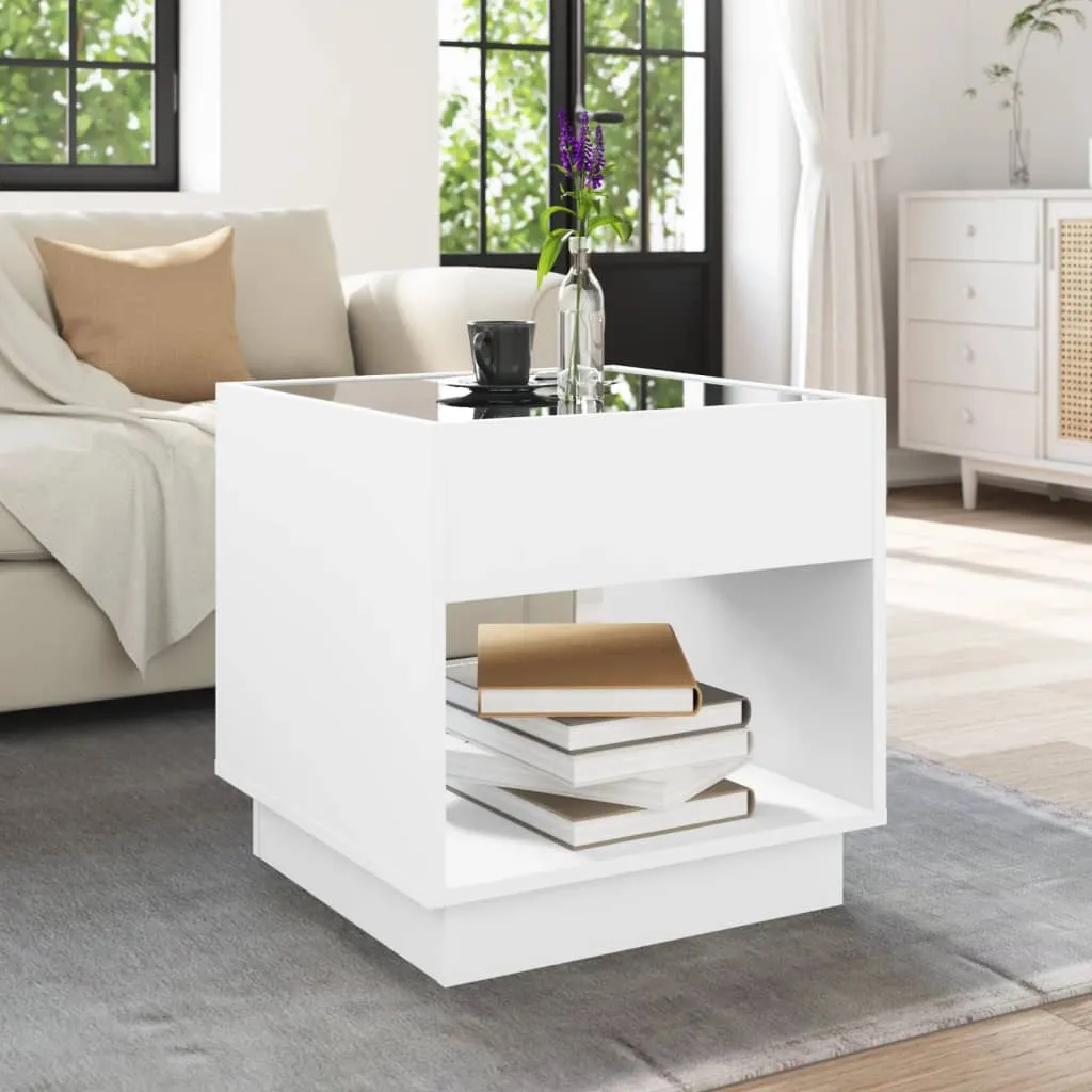 Coffee Table with Infinity LED White 50x50x50 cm