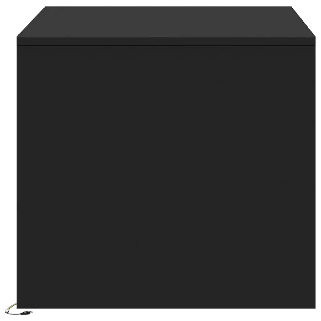 Coffee Table with LED Lights Black Engineered Wood