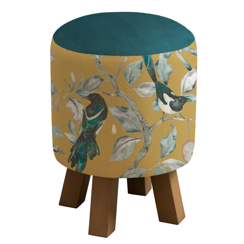 Collector Monty Round Footstool Mustard