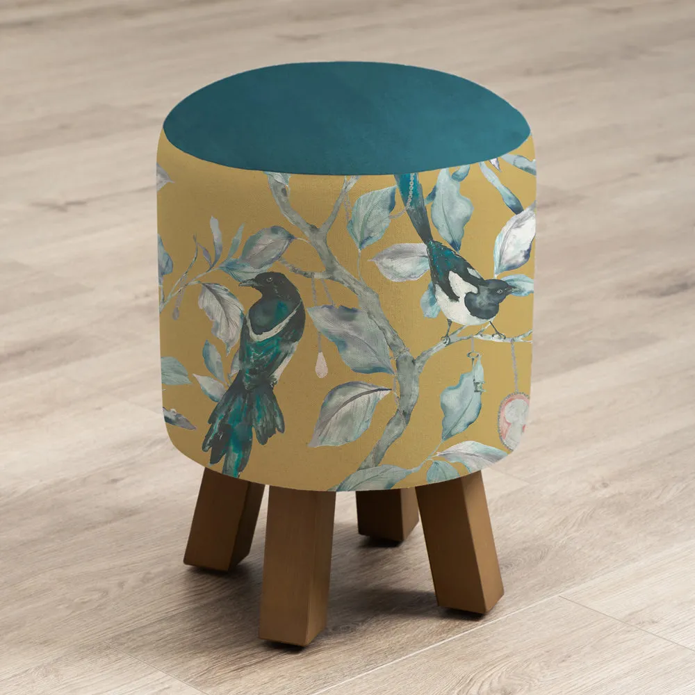 Collector Monty Round Footstool Mustard