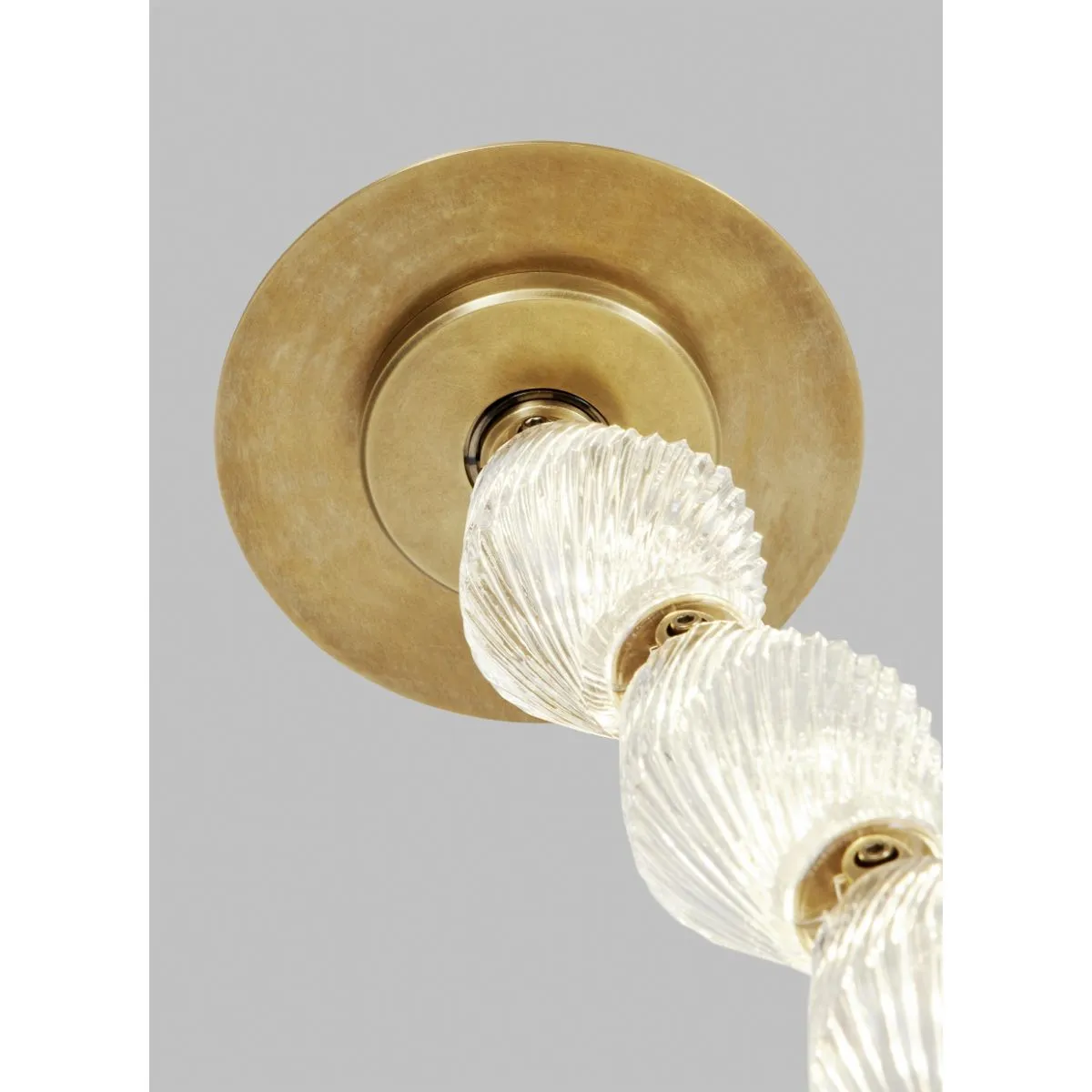 Collier 84 LED Chandelier with Remote Canopy 2700K 120V Natural Brass Finish
