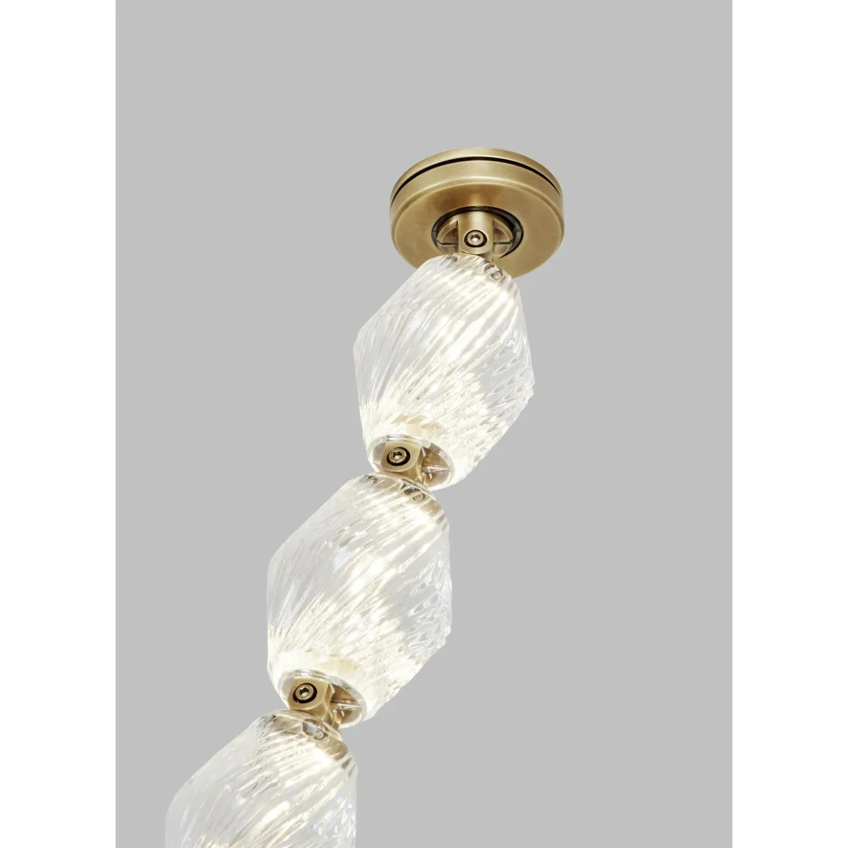 Collier 84 LED Chandelier with Remote Canopy 2700K 120V Natural Brass Finish