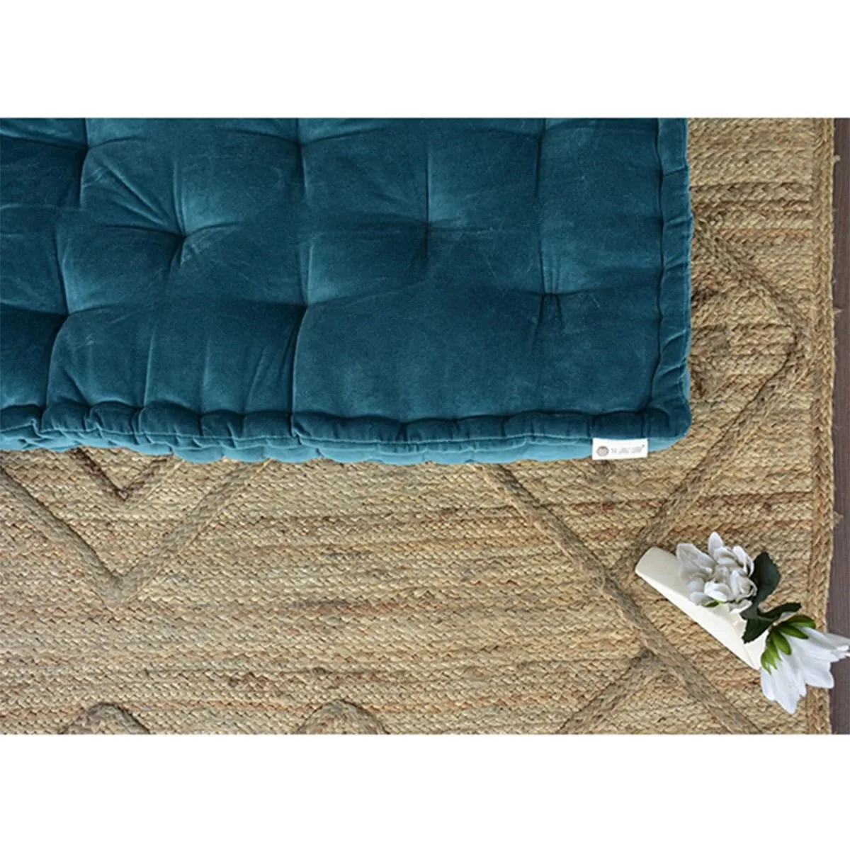 Colour Blocking Velvet Mattress (Teal)