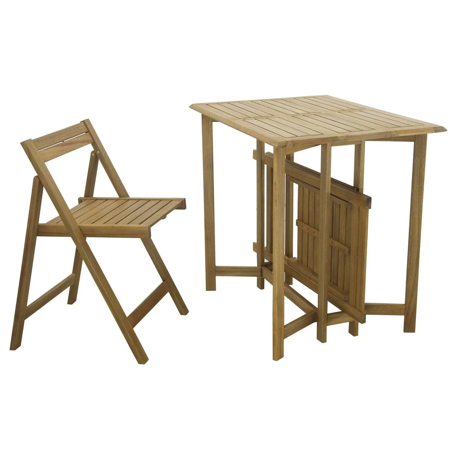 Cosette folding bistro set - wooden garden furniture