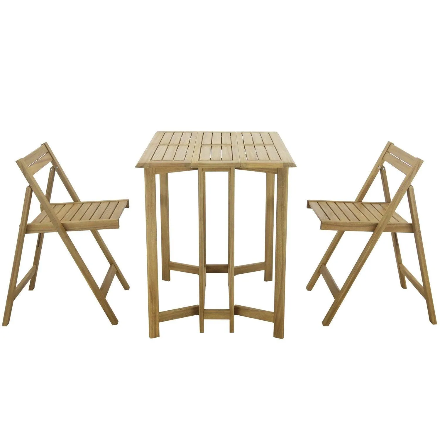 Cosette folding bistro set - wooden garden furniture