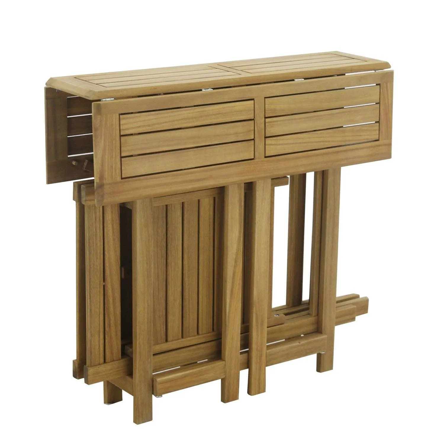 Cosette folding bistro set - wooden garden furniture