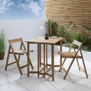 Cosette folding bistro set - wooden garden furniture
