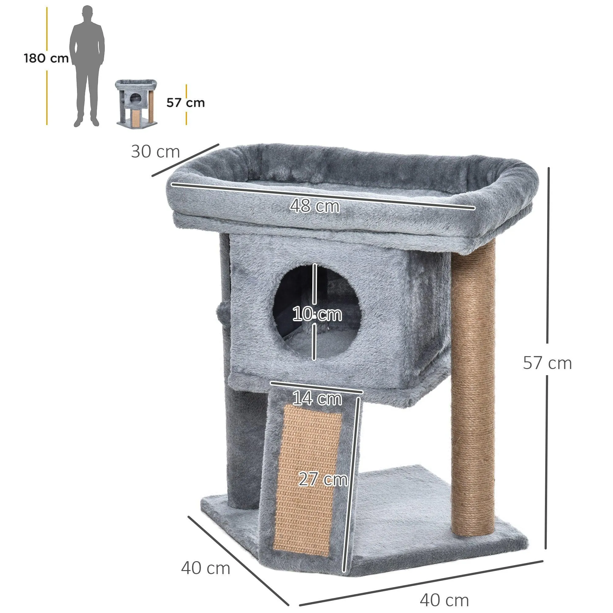 Cosy Cat Tree Activity Center, 57cm - Grey
