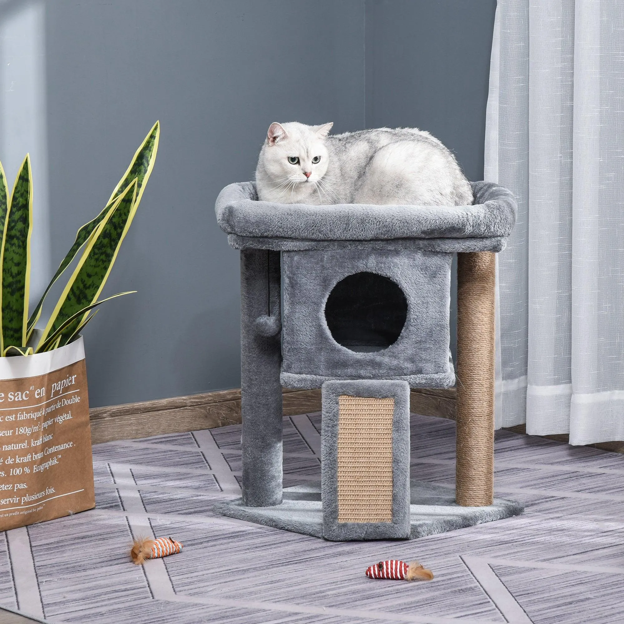 Cosy Cat Tree Activity Center, 57cm - Grey