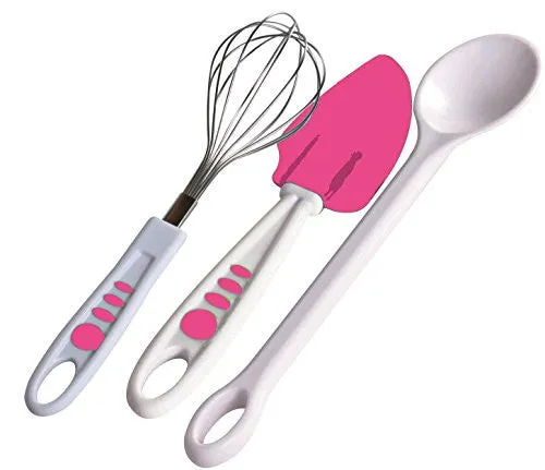 Curious Chef TCC50186 11-Piece Kids' Chef Kit, Pink/Green